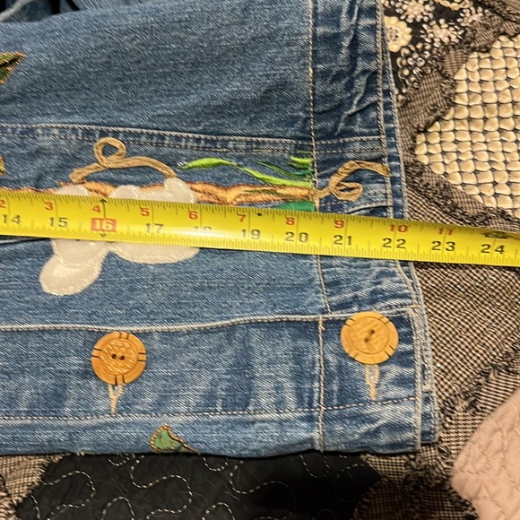 Vintage embroider Jean jacket jungle theme - Picture 9 of 10